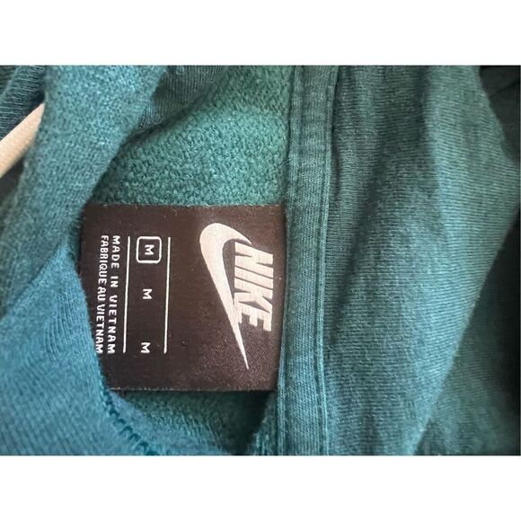 NIKE GREEN SWOOSH LOGO LONG SLEEVE HOODIE SWEATSHIRT WOMEN'S M MEDIUM Hoodie - Picture 3 of 4
